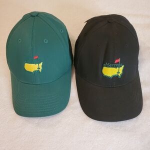 2 American Needle 1/Green and 1/Black Masters Cap. Clubhouse Collection.